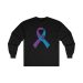 Jeeps Against Suicide Helping Hands Ribbon on the FRONT Ultra Cotton Long Sleeve Tee